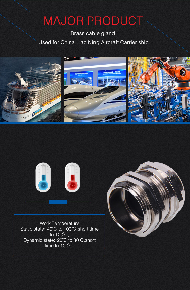 hot sale waterproof ip68 metal pg cable gland size chart