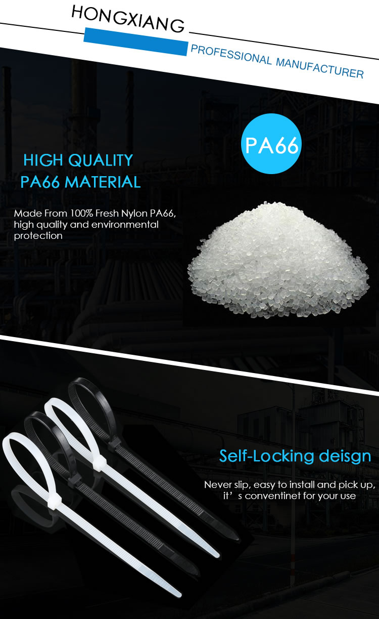 customized nylon PA66 cable tie with label