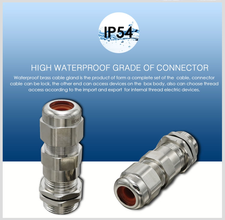 customized waterproof IP66 and explosionproof metal brass armoured cable gland