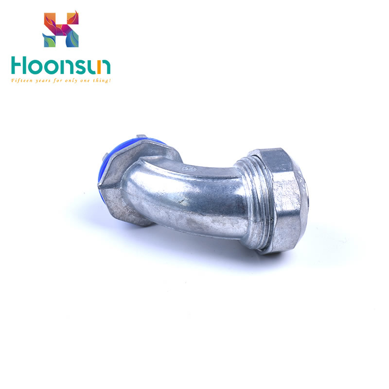 hot sale 90 degree zinc alloy metal fittings waterproof conduit fittings Zhejiang Hongxiang