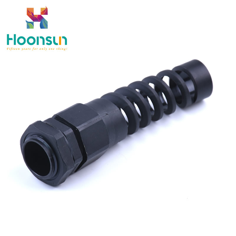 black waterproof PG Thread Strain Relief Nylon pg13.5 cable gland