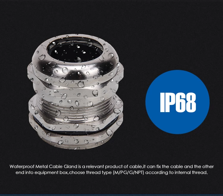 the block type EMC ip68 brass plated nickel metric cable glands