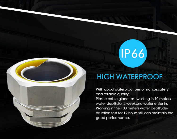 IP66 waterproof straight electrical flexible conduit brass fitting