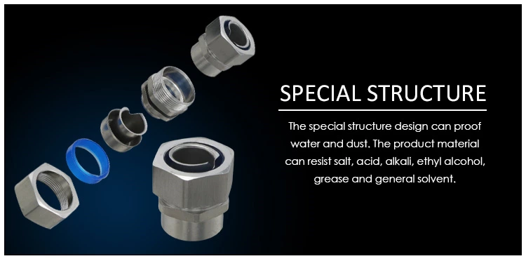liquid tight IP66 zinc alloy waterproof straight electrical flexible conduit connector