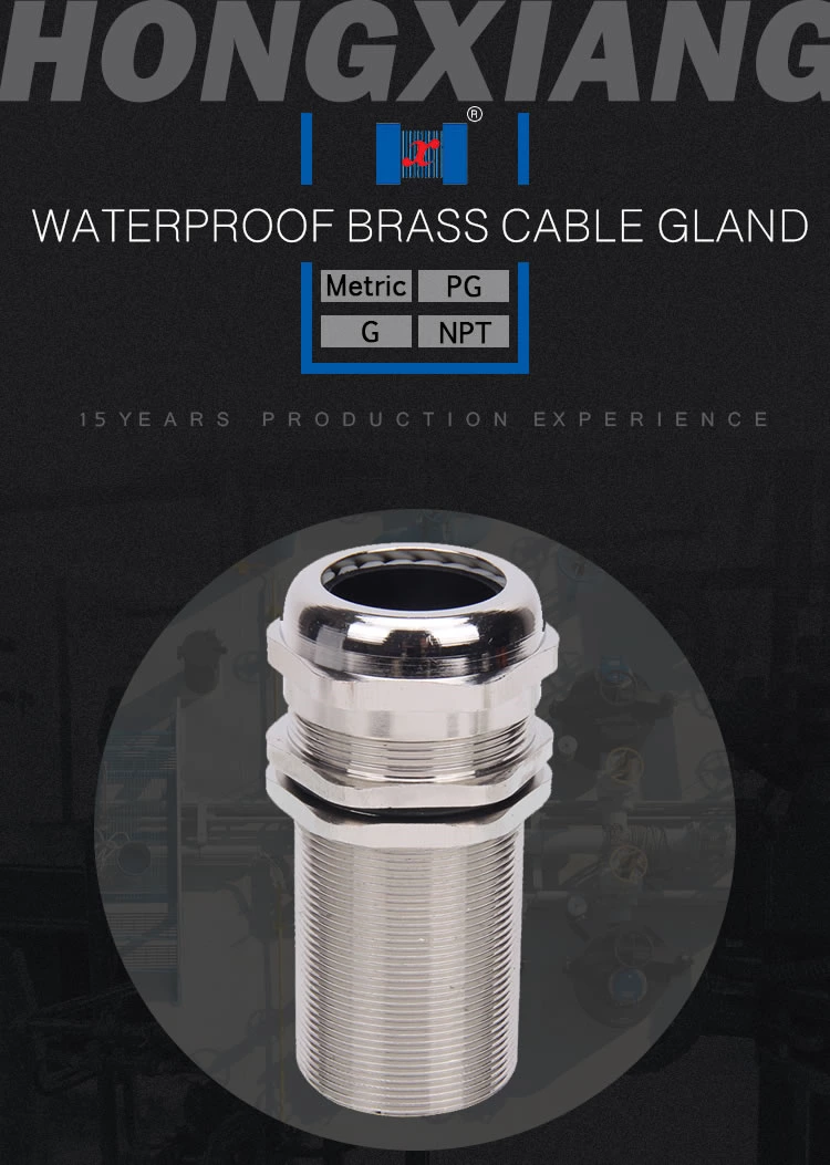 ip68 waterproof length type brass m thread type cable gland