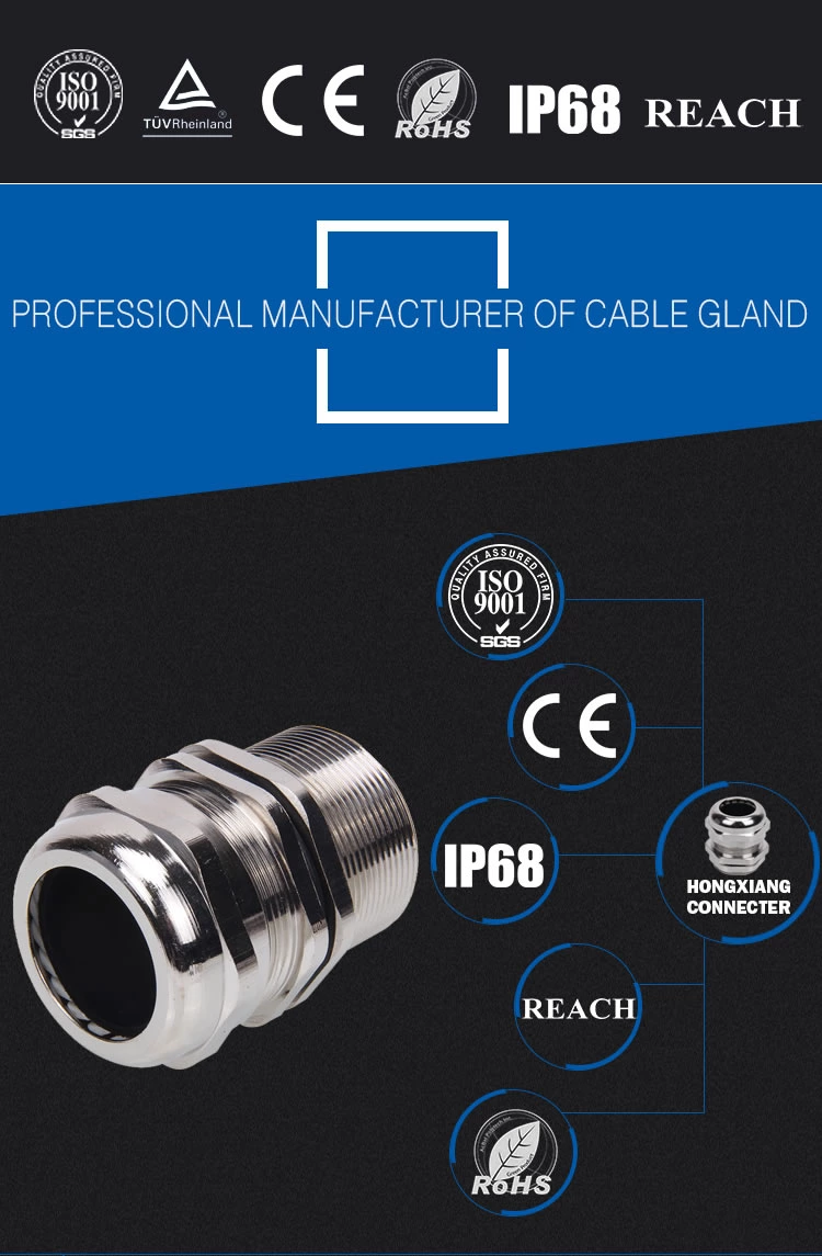 ip68 waterproof length type brass m thread type cable gland