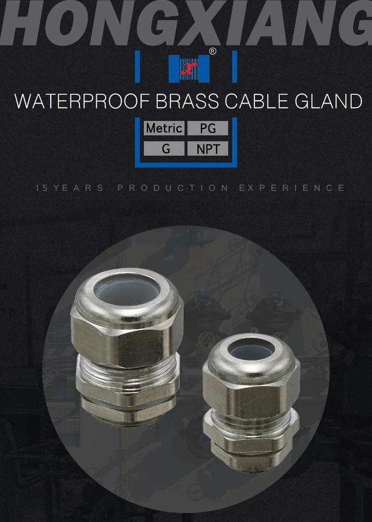 waterproof ip68 m type brass cable gland connector
