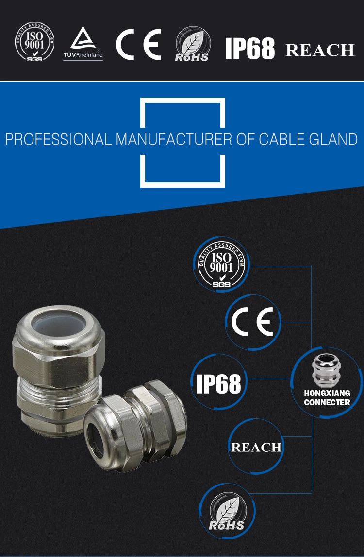 waterproof ip68 m type brass cable gland connector