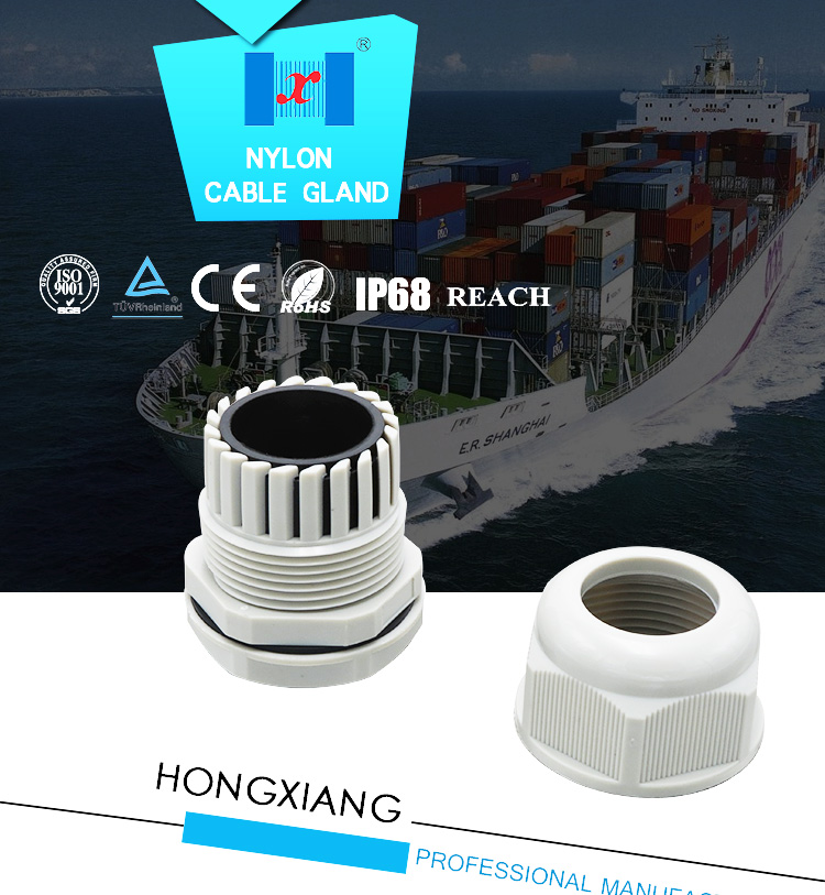 ip68 plastic waterproof nylon cable gland pg size