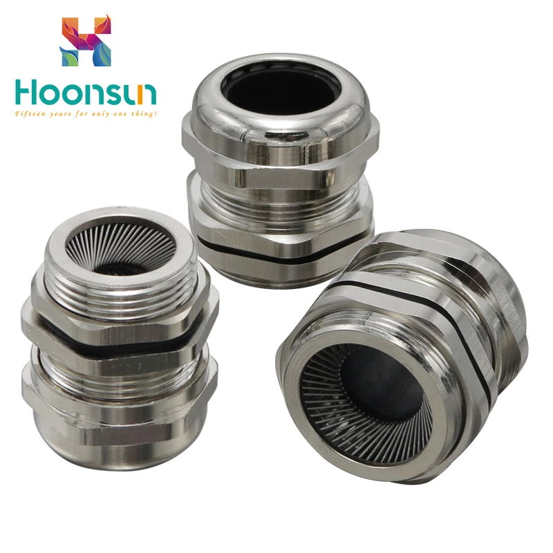 the block type EMC ip68 brass plated nickel metric cable glands