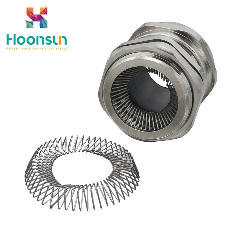 the block type EMC ip68 brass plated nickel metric cable glands