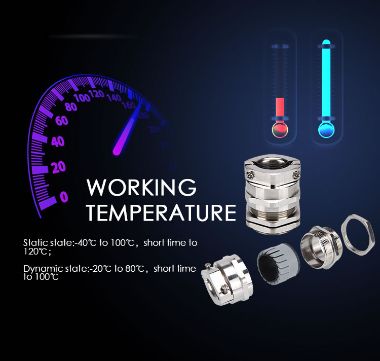 ce approved waterproof type m40 metal cable gland size