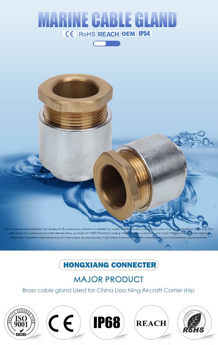 waterproof IP54 TH Type marine cable gland for flat cable