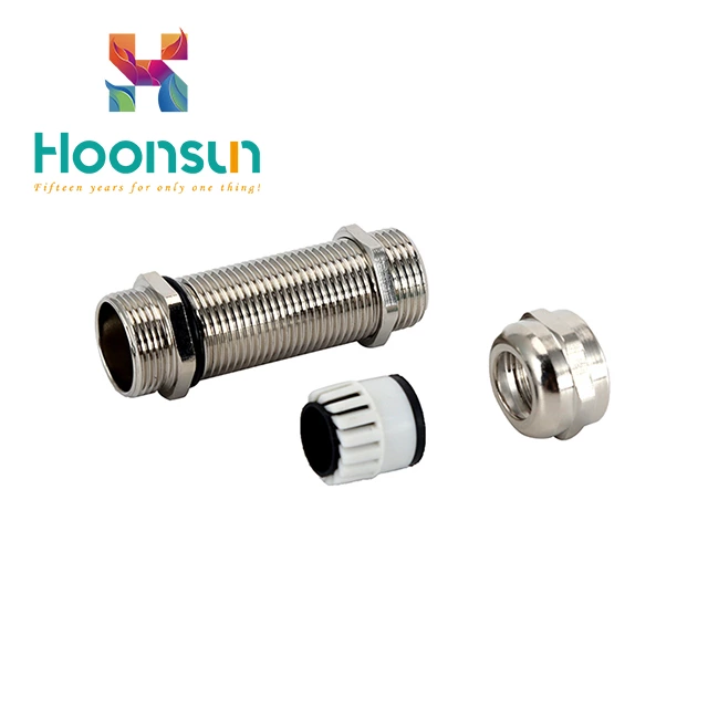 ip68 waterproof length type metal nickel plated brass gland