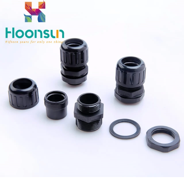 customized black white grey waterproof nylon PA66 powerful corrugated pipe fittings